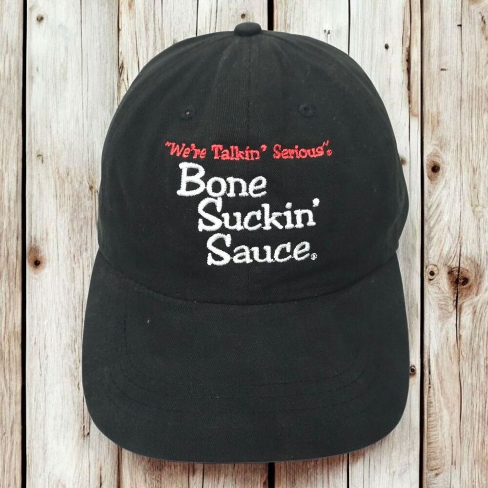 Bone Suckin Sauce Embroidered Logo Strapback Cap Trucker Baseball BBQ Hat